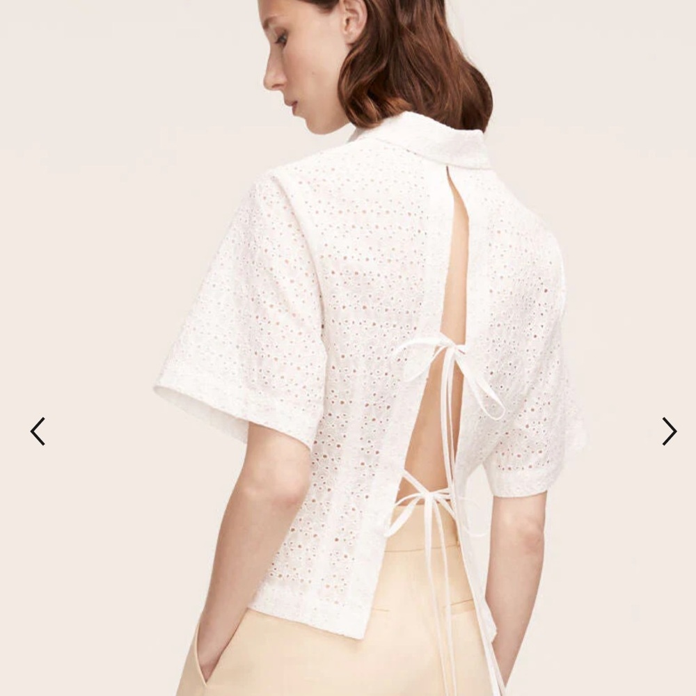 Rebecca Taylor Lea Eyelet Short Sleeve Blouse